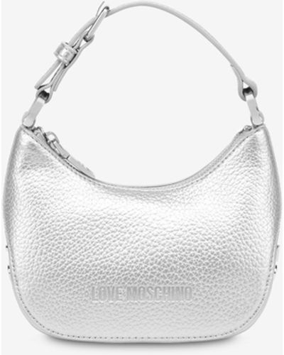 Moschino Giant Logo Small Hobo Bag - White