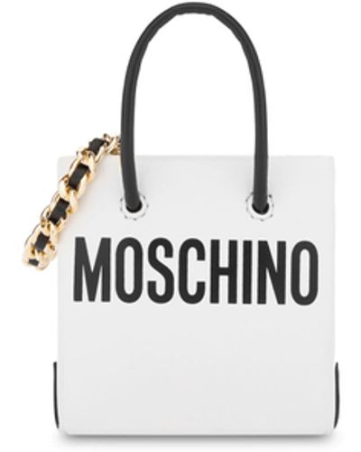 Moschino Micro Shopper With Chain - White