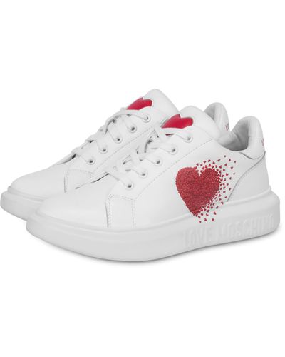 Moschino Exploding Heart Nappa Leather - White