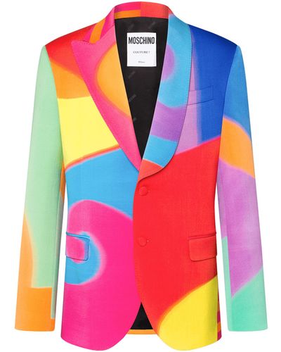 Moschino Projection Print Wool Jacket - Multicolor