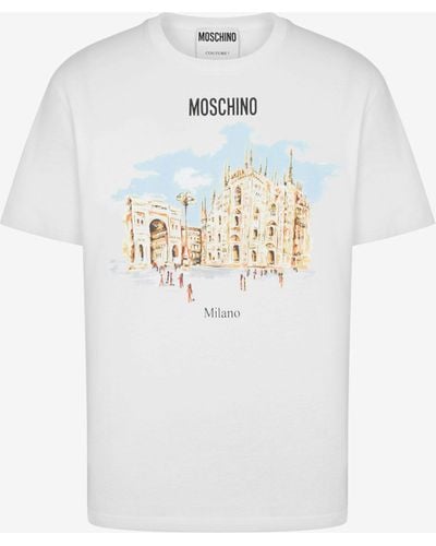 Moschino T-shirt En Jersey Biologique Archive Print - Blanc