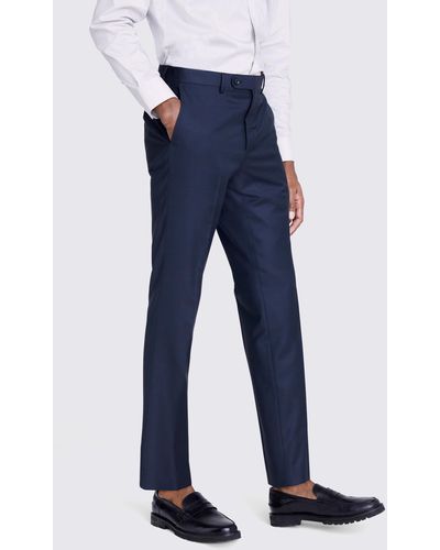 Zegna Italian Tailored Fit Teal Pants - Blue