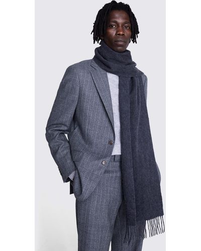 Black Cashmere And Wool Scarf Label Moss Bros Stock Photo - Alamy