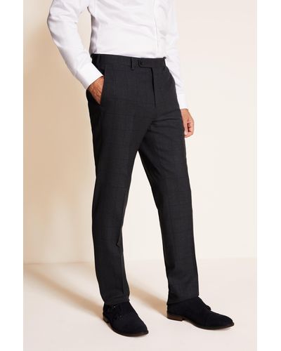 Zegna Tailored Fit Gray Check Pants - Multicolor
