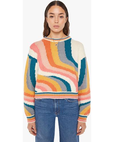 Mother The Itsy Crop Sweater Hypnotize Me Sweater - Blue