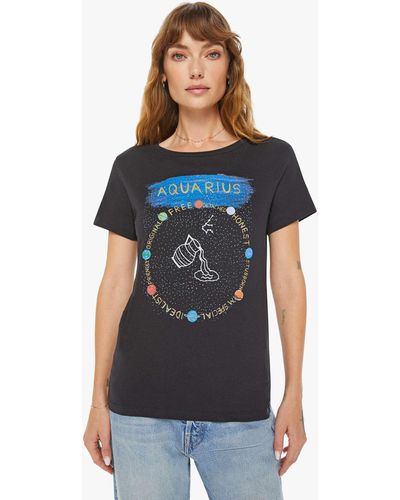 Unfortunate Portrait Aquarius Zodiac T-shirt - Blue