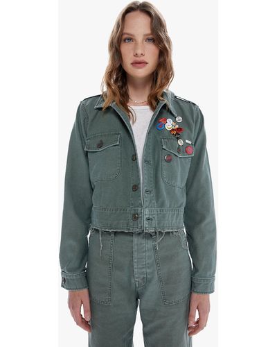 Mother The Cropped Veteran Jacket - Green