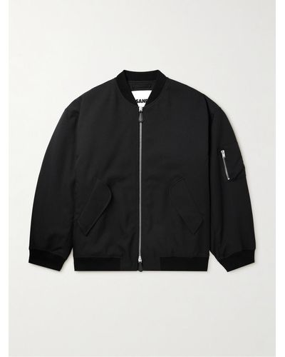 Jil Sander Bomber in twill imbottito - Nero