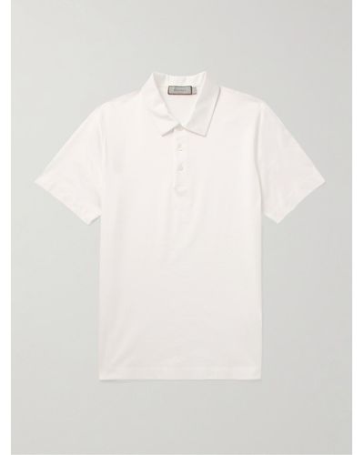 Canali Cotton-jersey Polo Shirt - White