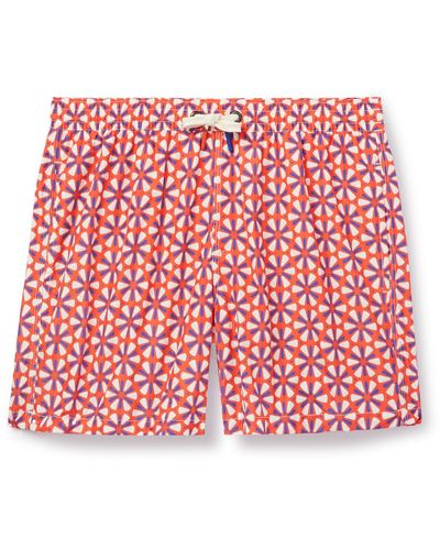 Altea Straight-leg Mid-length Printed Swim Shorts - Red