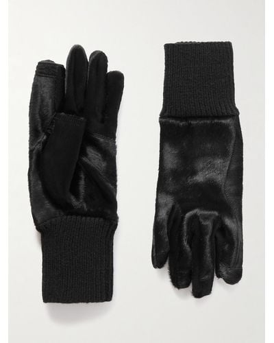 Rick Owens Calf Hair Gloves - Black