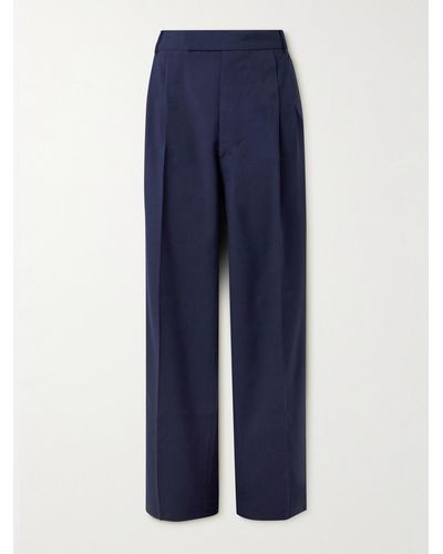 Frankie Shop Beo Wide-leg Pleated Woven Suit Trousers - Blue