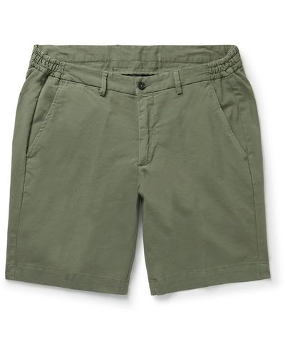 Thom Sweeney Straight-leg Stretch-cotton Shorts - Green