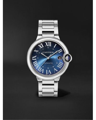 Cartier Ballon Bleu de Automatic 40 mm Uhr aus Edelstahl - Schwarz