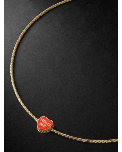 Lauren Rubinski Gold And Enamel Pendant Necklace - Black