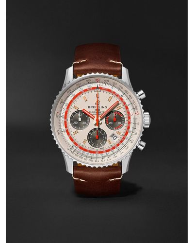 Breitling Navitimer B01 Twa Automatic Chronograph 43mm Stainless Steel And Leather Watch - White