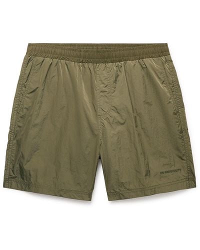 NN07 Warren 1442 Straight-leg Mid-length Recycled Swim Shorts - Green
