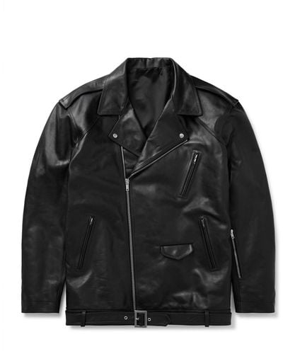 Rick Owens Luke Stooges Leather Biker Jacket - Black