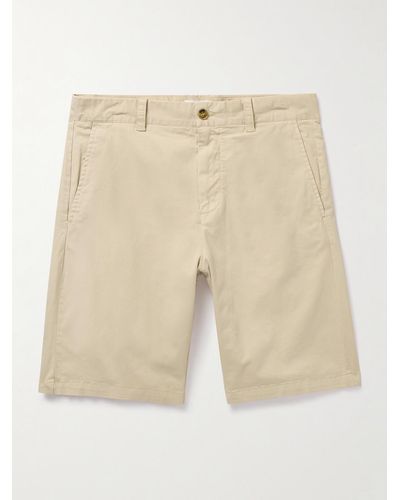 NN07 Crown 1090 Straight-leg Brushed Organic Cotton-blend Twill Shorts - Natural