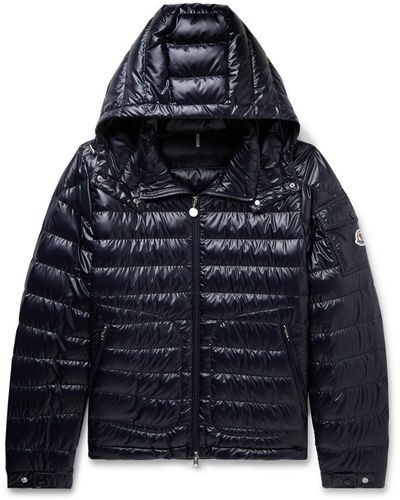 Moncler Lauros Hooded Quilted Shell Down Jacket - Blue