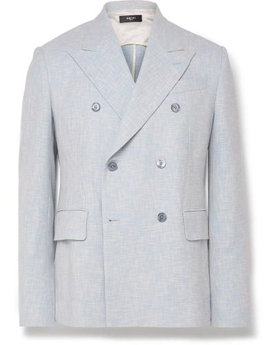 Amiri Slim-fit Double-breasted Woven Suit Jacket - Blue
