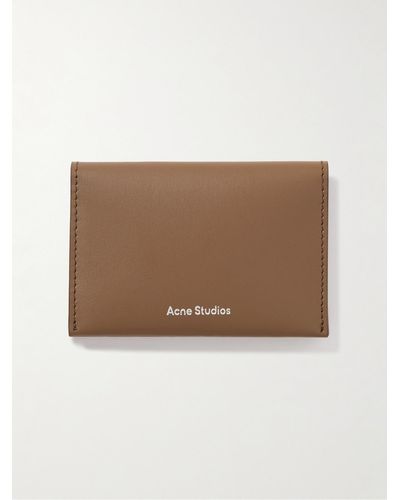 Acne Studios Logo-print Leather Bifold Cardholder - Natural