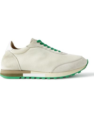 The Row Owen Suede-trimmed Mesh Sneakers - Natural