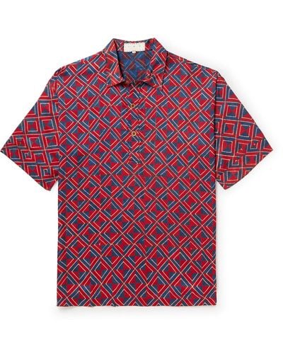 SMR Days Benniras Printed Cotton-twill Polo Shirt - Red