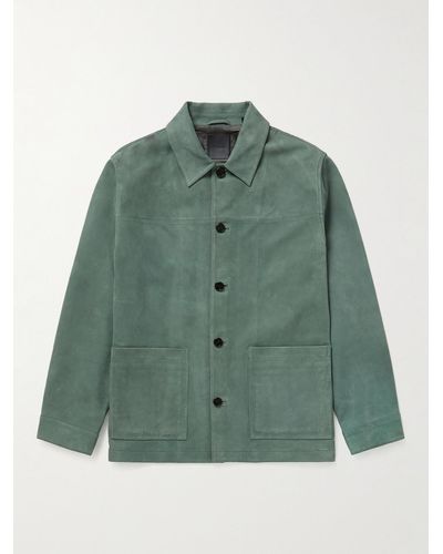 Theory Selk Nubuck Shirt Jacket - Green