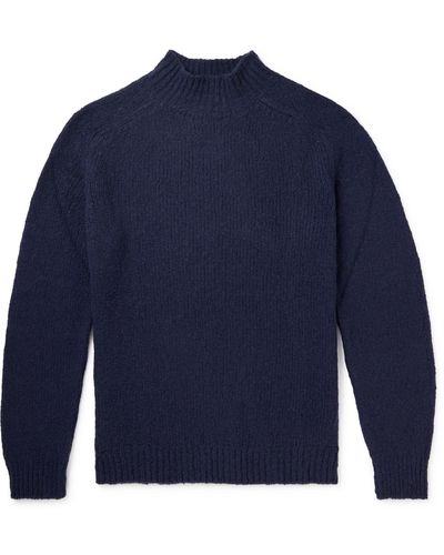 De Bonne Facture Wool-bouclé Sweater - Blue