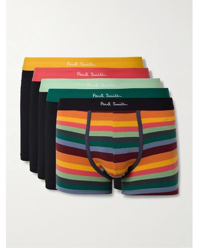Paul Smith Five-pack Stretch Organic Cotton Boxer Shorts - Blue