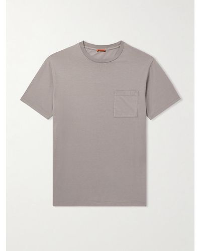 Barena Giro Garment-dyed Supima Cotton-jersey T-shirt - Grey