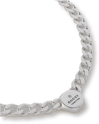 Gucci Sterling Silver Chain Necklace - White