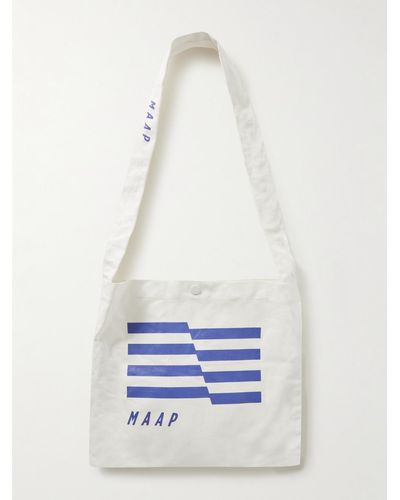 MAAP M-flag Logo-print Cotton-canvas Cycling Messenger Bag - White
