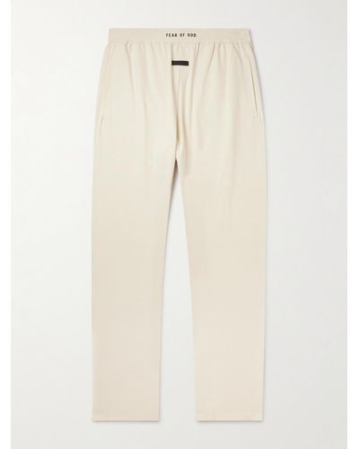Fear Of God Pantaloni da pigiama in jersey di cotone con logo applicato - Neutro