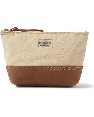 RRL Leather-trimmed Canvas Pouch - Natural