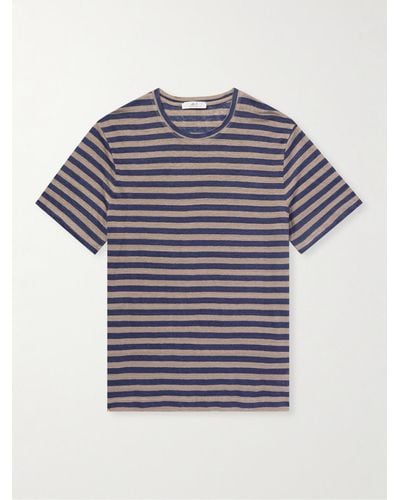 MR P. Striped Linen T-shirt - Blue