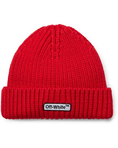 Off-White c/o Virgil Abloh Patch Beanie - Red