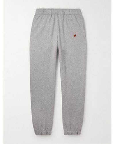 Sky High Farm Straight-leg Logo-appliquéd Organic Cotton-jersey Sweatpants - Grey