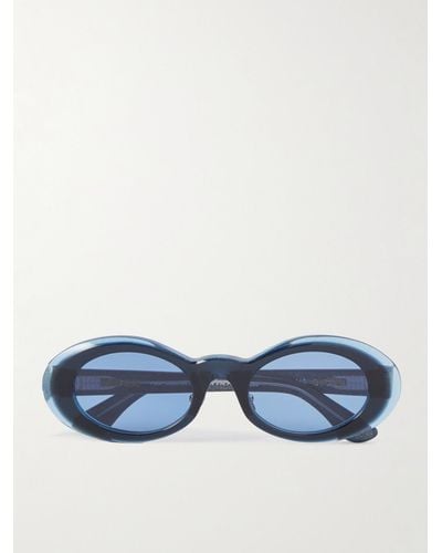Brain Dead Oyster Eye Round-frame Acetate Sunglasses - Blue