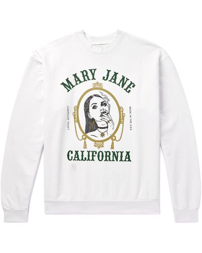 Local Authority Mary Jane Printed Cotton-jersey Sweatshirt - White