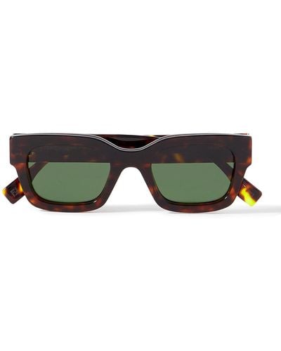 Fendi Signature D-frame Tortoiseshell Acetate Sunglasses - Green