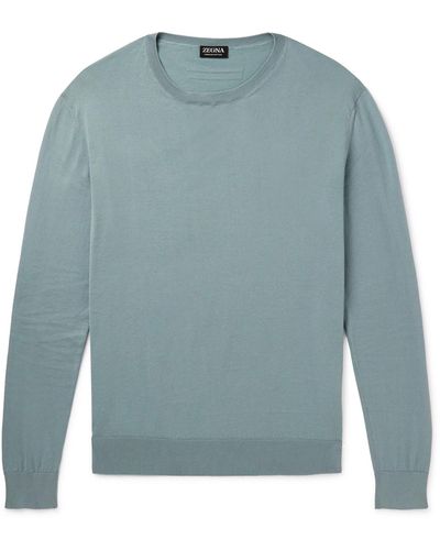 Zegna Cotton Sweater - Blue