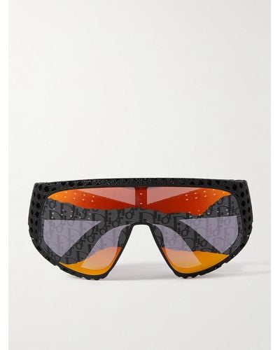 Dior Dior3D M1U Sonnenbrille mit rundem Rahmen aus strukturiertem Azetat - Orange