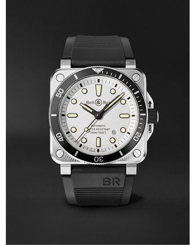 Bell & Ross Br 03-92 Diver Automatic 42mm Stainless Steel And Rubber Watch - Black