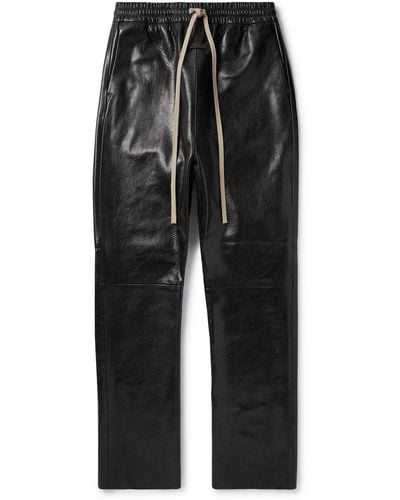 Fear Of God Straight-leg Full-grain Leather Pants - Black