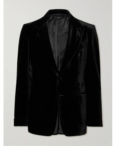 Tom Ford Shelton Velvet Tuxedo Jacket - Black