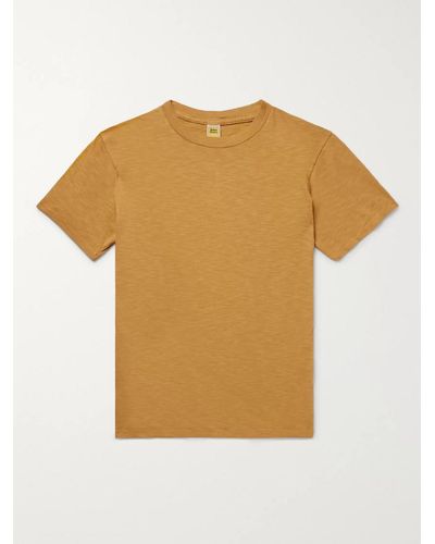 Velva Sheen Slub Cotton-jersey T-shirt - Yellow