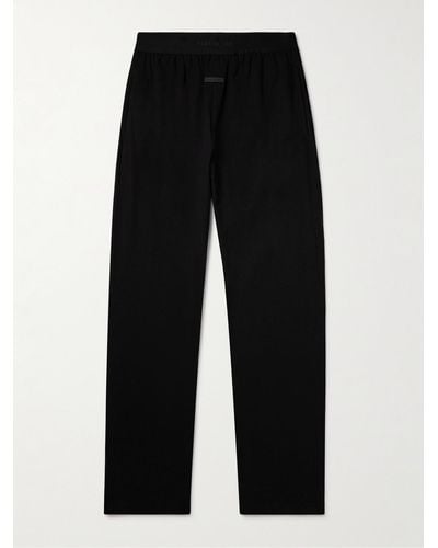 Fear Of God Logo-appliquéd Cotton-jersey Pyjama Trousers - Black