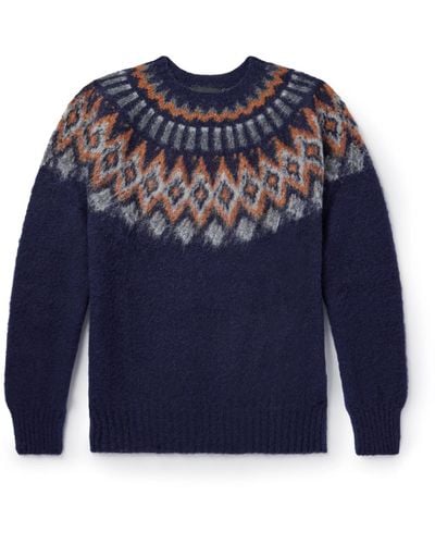 Howlin' Fair Isle Wool Sweater - Blue
